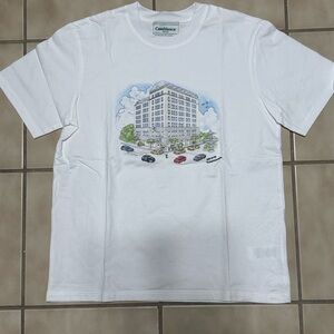 Casablanca Fifth Avenue White Graphic Short-Sleeve T-Shirt